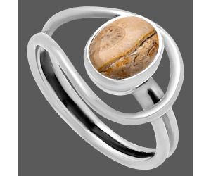 Rock Calcy Ring size-7.5 SDR221080 R-1129, 6x8 mm