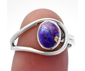 Copper Purple Turquoise Ring size-8 SDR221082 R-1129, 6x8 mm
