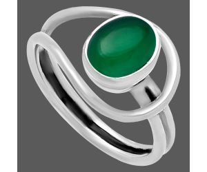 Green Onyx Ring size-7 SDR221134 R-1129, 6x8 mm