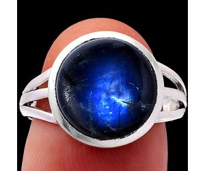 Blue Fire Labradorite Ring size-8 SDR221332 R-1006, 12x12 mm