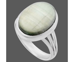 Saturn Chalcedony Ring size-8 SDR221345 R-1006, 12x16 mm