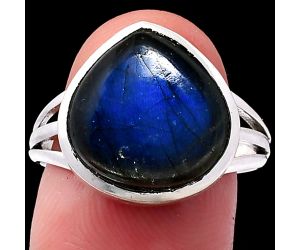 Blue Fire Labradorite Ring size-9 SDR221390 R-1006, 13x13 mm