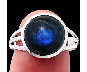 Blue Fire Labradorite Ring size-8 SDR221392 R-1006, 11x11 mm