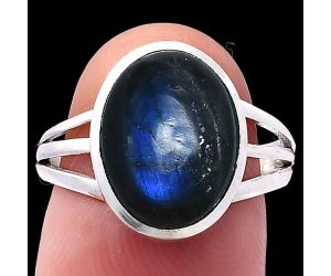Blue Fire Labradorite Ring size-8 SDR221396 R-1006, 10x13 mm