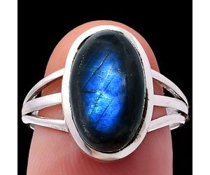 Blue Fire Labradorite Ring size-8 SDR221439 R-1006, 9x14 mm
