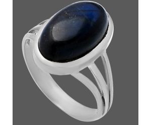Blue Fire Labradorite Ring size-8 SDR221439 R-1006, 9x14 mm