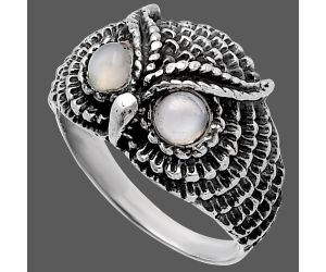 Owl - Srilankan Moonstone Ring size-7.5 SDR221479 R-1022, 4x4 mm
