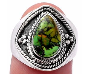 Green Matrix Turquoise Ring size-8.5 SDR221620 R-1312, 8x12 mm