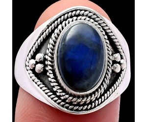 Blue Fire Labradorite Ring size-9 SDR221651 R-1312, 8x12 mm