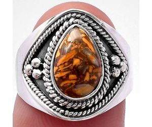 Coquina Fossil Jasper Ring size-7 SDR221654 R-1312, 7x10 mm