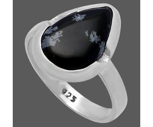 Snow Flake Obsidian Ring size-7.5 SDR221699 R-1059, 9x13 mm