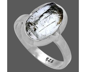 Aquamarine Rough Ring size-8.5 SDR221708 R-1059, 8x13 mm