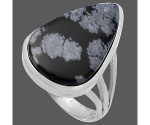 Snow Flake Obsidian Ring size-8 SDR221872 R-1006, 14x21 mm