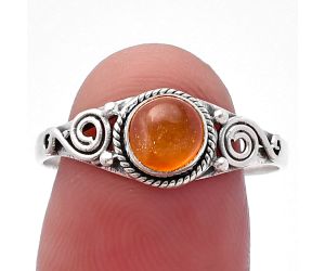 Peach Moonstone Ring size-9.5 SDR221923 R-1238, 6x6 mm