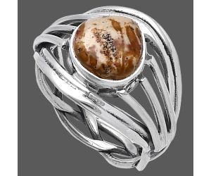 Picture Jasper Ring size-8 SDR221939 R-1330, 9x9 mm