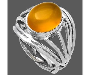 Yellow Onyx Ring size-6 SDR221958 R-1330, 9x11 mm