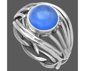 Blue Chalcedony Ring size-8 SDR221959 R-1330, 9x9 mm