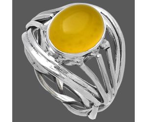 Yellow Onyx Ring size-8 SDR221984 R-1330, 9x11 mm