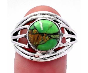Green Matrix Turquoise Ring size-7.5 SDR221997 R-1330, 10x10 mm