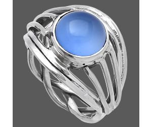 Blue Chalcedony Ring size-7 SDR222000 R-1330, 9x9 mm