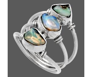 Ethiopian Opal Rough Ring size-7.5 SDR222153 R-1566, 6x9 mm