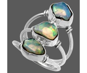 Ethiopian Opal Rough Ring size-7 SDR222166 R-1566, 7x9 mm