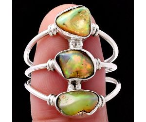 Ethiopian Opal Rough Ring size-9.5 SDR222167 R-1566, 7x9 mm