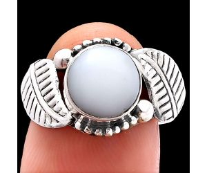 White Opal Ring size-7.5 SDR222227 R-1272, 9x9 mm
