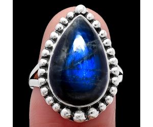 Blue Fire Labradorite Ring size-7 SDR222280 R-1154, 11x17 mm