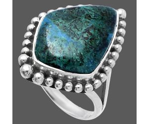 Azurite Chrysocolla Ring size-9 SDR222352 R-1154, 15x20 mm