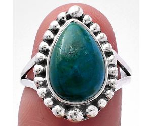 Azurite Chrysocolla Ring size-7 SDR222422 R-1154, 9x13 mm