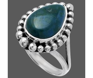 Azurite Chrysocolla Ring size-7 SDR222422 R-1154, 9x13 mm