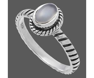 Srilankan Moonstone Ring size-7 SDR222478 R-1045, 4x6 mm