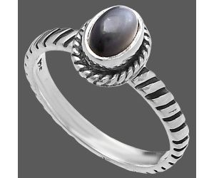 Gray Moonstone Ring size-6 SDR222483 R-1045, 4x6 mm