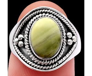 Natural Serpentine Ring size-8 SDR222527 R-1312, 8x10 mm