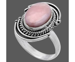 Evil Eye - Pink Opal Ring size-7 SDR222690 R-1314, 8x12 mm