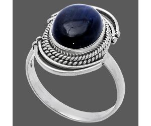 Evil Eye - Blue Fire Labradorite Ring size-9 SDR222731 R-1314, 9x12 mm