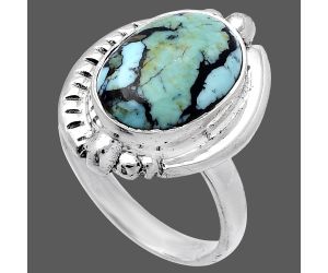 Lucky Charm Tibetan Turquoise Ring size-6 SDR222771 R-1407, 9x14 mm