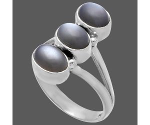 Gray Moonstone Ring size-7 SDR222844 R-1263, 5x7 mm