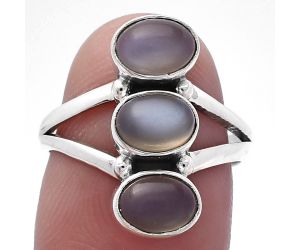 Gray Moonstone Ring size-7 SDR222846 R-1263, 5x7 mm