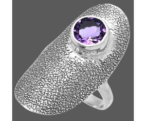 Amethyst Ring size-8 SDR222897 R-1550, 8x8 mm