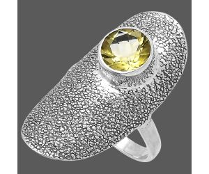 Lemon Quartz Ring size-8 SDR222899 R-1550, 8x8 mm