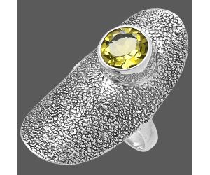 Lemon Quartz Ring size-6 SDR222900 R-1550, 8x8 mm