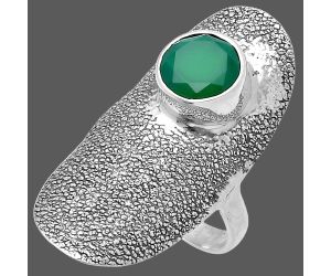 Green Onyx Ring size-6 SDR222915 R-1550, 8x8 mm