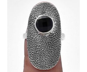 Black Onyx Checker Ring size-9 SDR222918 R-1550, 8x8 mm