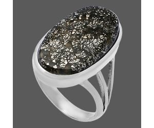 Nipomo Marcasite Agate Ring size-8 SDR222925 R-1006, 12x21 mm