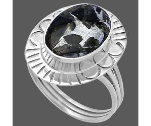 Obsidian And Zinc Ring size-9 SDR222995 R-1432, 10x14 mm