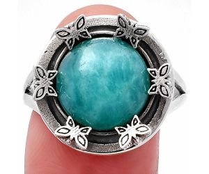 Butterfly - Paraiba Amazonite Ring size-9.5 SDR223057 R-1716, 12x12 mm