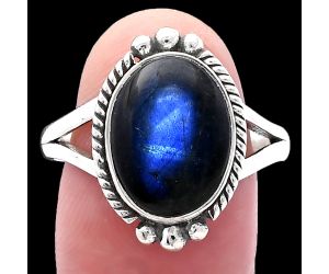 Blue Fire Labradorite Ring size-9.5 SDR223276 R-1253, 10x14 mm