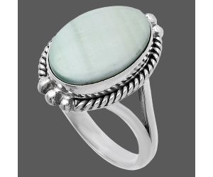 Saturn Chalcedony Ring size-8 SDR223310 R-1253, 11x16 mm